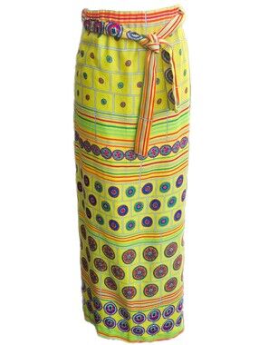 Vintage 60s Alice Polynesian Maxi Skirt